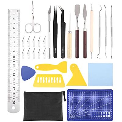 JOFLVA Doe-het-zelf gereedschap van vinyl, 29 stuks, rammelset, accessoires voor plotter van roestvrij staal, accessoires voor scrapbooking, voor knutselen, cameo's, handwerk, doe-het-zelf silhouet. JOFLVA Doe-het-zelf gereedschap van vinyl, 29 stuks, rammelset, accessoires voor plotter van roestvrij staal, accessoires voor scrapbooking, voor knutselen, cameo's, handwerk, doe-het-zelf silhouet.