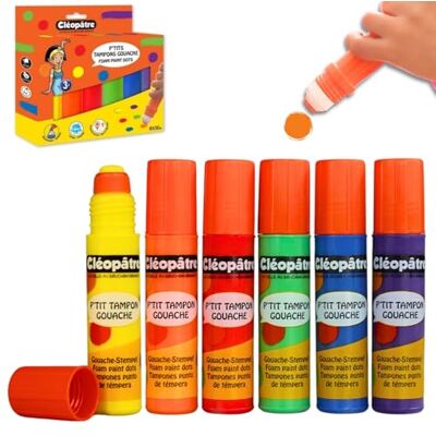 Cléopâtre LOT DE 6 P'TITS TAMPONS GOUACHE DE 50ML Cléopâtre LOT DE 6 P'TITS TAMPONS GOUACHE DE 50ML