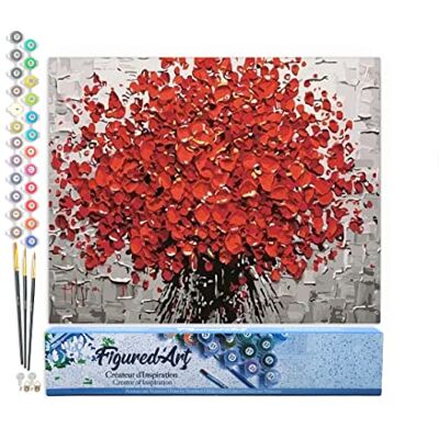 ART Schilderen op nummer – abstracte rode bloemen – afmeting 40 x 50 cm zonder houten frame ART Schilderen op nummer – abstracte rode bloemen – afmeting 40 x 50 cm zonder houten frame