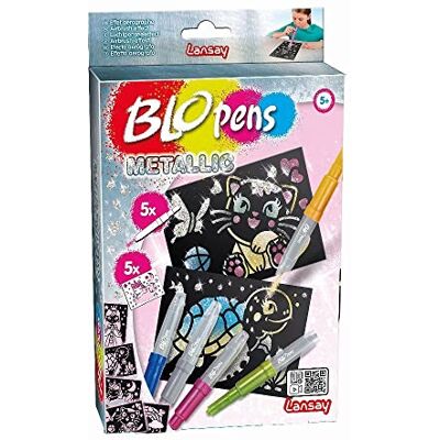 Lansay Blopens Metallic – teken- en schilderset – vanaf 5 jaar Blazen kleuren – 5 metalen pennen en 5 nieuwe sjablonen – kleuren die op zwart blijven – wasbare doppen Lansay Blopens Metallic – teken- en schilderset – vanaf 5 jaar Blazen kleuren – 5 metalen pennen en 5 nieuwe sjablonen – kleuren die op zwart blijven – wasbare doppen