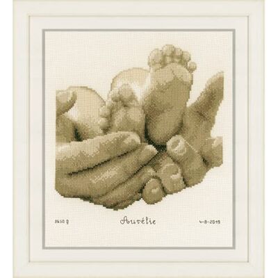 Vervaco Kruissteek tellende Kit DIY Cadeau Baby Geboorte Gepersonaliseerde Babyvoeten Volledige Foto Borduurset Vrije Tijd Creatieve Home Decoronca. 22 x 23 cm Cross Stitch Vervaco Kruissteek tellende Kit DIY Cadeau Baby Geboorte Gepersonaliseerde Babyvoeten Volledige Foto Borduurset Vrije Tijd Creatieve Home Decoronca. 22 x 23 cm Cross Stitch