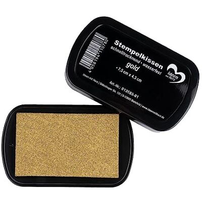 Ideen mit Herz Stempelkussen, sneldrogend, waterdicht, 7,5 cm x 4,3 cm, goud Ideen mit Herz Stempelkussen, sneldrogend, waterdicht, 7,5 cm x 4,3 cm, goud