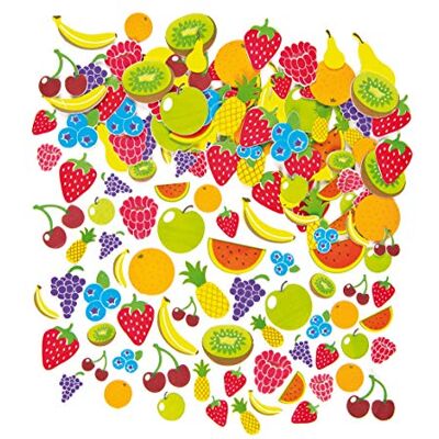 Baker Ross Fruit Foam Stickers voor kinderen, 120-delige set Baker Ross Fruit Foam Stickers voor kinderen, 120-delige set