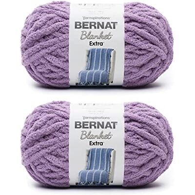 Bernat Blanket Extra 2 x 300 g donker orchideeëngaren, polyester, 7 jumbo, 87 m, breien/haken Bernat Blanket Extra 2 x 300 g donker orchideeëngaren, polyester, 7 jumbo, 87 m, breien/haken