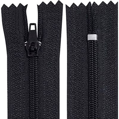 AERZETIX C63401 Set van 10 spiraalvormige ritssluitingen nr. 3 niet scheidbaar 35 cm nylon zelfborgende metalen schuif kleur zwart kledingstuk naaibroek fournituren AERZETIX C63401 Set van 10 spiraalvormige ritssluitingen nr. 3 niet scheidbaar 35 cm nylon zelfborgende metalen schuif kleur zwart kledingstuk naaibroek fournituren