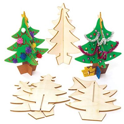 Baker Ross AW983 3D-kerstbomen van hout (pak van 5) feestelijke knutselprojecten Baker Ross AW983 3D-kerstbomen van hout (pak van 5) feestelijke knutselprojecten