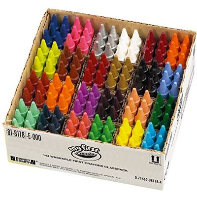 CRAYOLA Education My First, Classpack, waskleuren voor de kleine kindertijd, 144-delige set, ideaal voor kleuterschool en kleuterschool, verschillende kleuren CRAYOLA Education My First, Classpack, waskleuren voor de kleine kindertijd, 144-delige set, ideaal voor kleuterschool en kleuterschool, verschillende kleuren