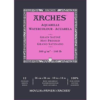 Arches Enc blok 26 x 36 12H aquarel 100% satijn 300 g wit nat, A1795098 Arches Enc blok 26 x 36 12H aquarel 100% satijn 300 g wit nat, A1795098