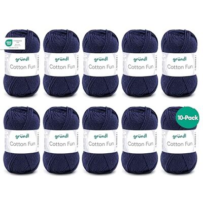 Gründl Cotton Fun garen, katoen, koningsblauw, 27 x 11 x 7 cm, pak van 10 stuks Gründl Cotton Fun garen, katoen, koningsblauw, 27 x 11 x 7 cm, pak van 10 stuks