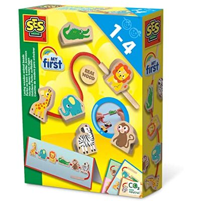 sescreative SES 14487 My First houten dierenkralen, verschillende kleuren sescreative SES 14487 My First houten dierenkralen, verschillende kleuren