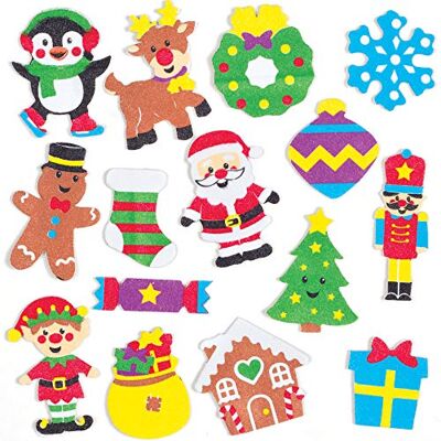 Baker Ross AT302 Glitterschuimstickers met kerstmotief, 120 stuks, stickers voor kinderen, perfect voor scrapbooking, benodigdheden en creatieve hobby's voor kinderen Baker Ross AT302 Glitterschuimstickers met kerstmotief, 120 stuks, stickers voor kinderen, perfect voor scrapbooking, benodigdheden en creatieve hobby's voor kinderen