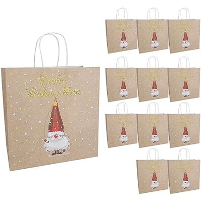 Idena 30362-12 geschenkzakjes van papier, kerstpixie, 28 x 28 x 15 cm, 12 stuks Idena 30362-12 geschenkzakjes van papier, kerstpixie, 28 x 28 x 15 cm, 12 stuks