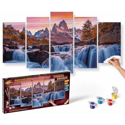 Schipper 609450913 Schilderen op nummer Mystiek Patagonië Schilderij voor volwassenen met penselen en acrylverf 5 afbeeldingen Polyptiek masterclass Professionele editie Schipper 609450913 Schilderen op nummer Mystiek Patagonië Schilderij voor volwassenen met penselen en acrylverf 5 afbeeldingen Polyptiek masterclass Professionele editie