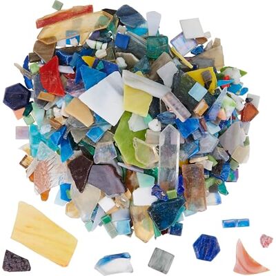 VBS XXL mozaïek, gebroken mozaïek, 2 kg, mix van maten en kleuren, mozaïekstukken, mozaïekstenen, knutselen, meerkleurig, Tiffany-glas VBS XXL mozaïek, gebroken mozaïek, 2 kg, mix van maten en kleuren, mozaïekstukken, mozaïekstenen, knutselen, meerkleurig, Tiffany-glas