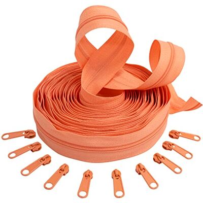 AERZETIX C62497x5-C62572x10 – set spiraalritssluiting 5 m nr. 3 kleur: koraal + 10 schuifregelaars nr. 3 niet afsluitbaar kleur: koraal – van metaal – naaiwerk AERZETIX C62497x5-C62572x10 – set spiraalritssluiting 5 m nr. 3 kleur: koraal + 10 schuifregelaars nr. 3 niet afsluitbaar kleur: koraal – van metaal – naaiwerk