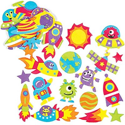 Baker Ross Schuimsysteem op zonne-energie, stickers voor kinderen, 120-delige set Baker Ross Schuimsysteem op zonne-energie, stickers voor kinderen, 120-delige set