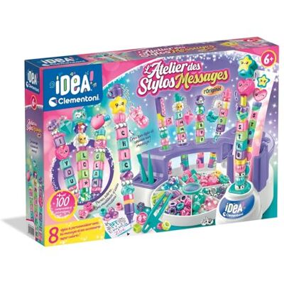Clementoni L'Atelier des Pennen – Berichteneditie Creatieve set voor kinderen vanaf 6 jaar Creëert 8 gepersonaliseerde pennen met alfabetkralen, stickers en personages speelse handmatige activiteit Clementoni L'Atelier des Pennen – Berichteneditie Creatieve set voor kinderen vanaf 6 jaar Creëert 8 gepersonaliseerde pennen met alfabetkralen, stickers en personages speelse handmatige activiteit