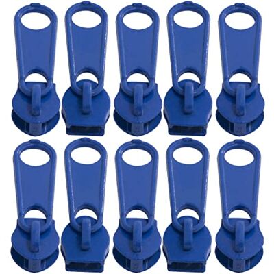 AERZETIX C62815 set van 10 schuifregelaars nr. 5 niet afsluitbaar voor spiraalritssluiting kleur: koningsblauw metaal rok jurk lederwaren maken kussen AERZETIX C62815 set van 10 schuifregelaars nr. 5 niet afsluitbaar voor spiraalritssluiting kleur: koningsblauw metaal rok jurk lederwaren maken kussen
