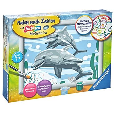 Ravensburger Schilderen op nummer 28468 dolfijn, vriendelijke dolfijn, voor kinderen vanaf 7 jaar Ravensburger Schilderen op nummer 28468 dolfijn, vriendelijke dolfijn, voor kinderen vanaf 7 jaar