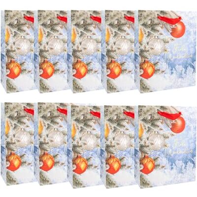Idena 10 stuks kerstcadeauzakjes wit 18 x 23 x 8 cm 30499 Idena 10 stuks kerstcadeauzakjes wit 18 x 23 x 8 cm 30499