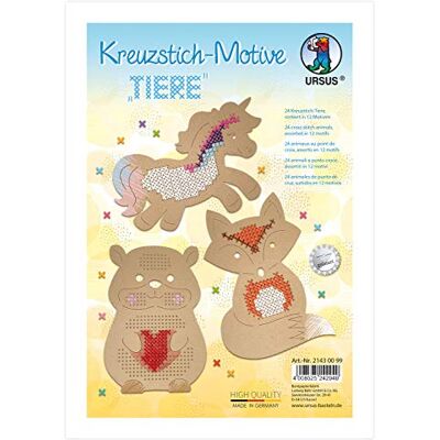 Ursus 21430099 kruissteek dieren met 24 vellen kraftkarton 250 g/m² 12 verschillende motieven met knutselhandleiding bruin Ursus 21430099 kruissteek dieren met 24 vellen kraftkarton 250 g/m² 12 verschillende motieven met knutselhandleiding bruin