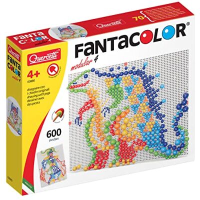 Quercetti Fantacolor Modular 4 mozaïekspel met 600 nagels 4 maten creatief speelgoed vanaf 4 jaar Made in Italy Quercetti Fantacolor Modular 4 mozaïekspel met 600 nagels 4 maten creatief speelgoed vanaf 4 jaar Made in Italy