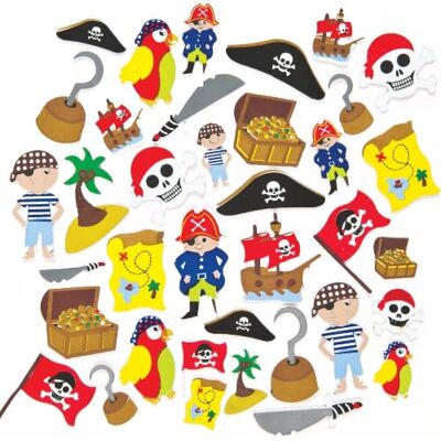 Baker Ross EV3215 piratenschuim, zelfklevend, 96-delige set Baker Ross EV3215 piratenschuim, zelfklevend, 96-delige set