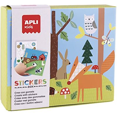 Apli kids Stickerset 18819 Set van verschillende geometrische vormen in een kartonnen doos Model Bos-8 illustraties om aan te vullen, 8 vellen, 1 kleurenvoorbeeldenboekje inbegrepen, 18819 Apli kids Stickerset 18819 Set van verschillende geometrische vormen in een kartonnen doos Model Bos-8 illustraties om aan te vullen, 8 vellen, 1 kleurenvoorbeeldenboekje inbegrepen, 18819