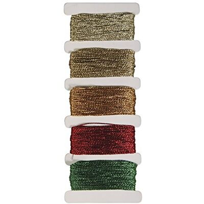 Rayher 53587616 Stitch & Knot metaaldraad, 5 kleuren, 10 m (50 m), borduurgaren voor vriendschapsband Rayher 53587616 Stitch & Knot metaaldraad, 5 kleuren, 10 m (50 m), borduurgaren voor vriendschapsband