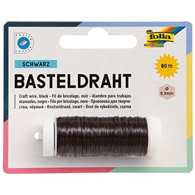 Folia 79290 koperdraad, 0,3 mm x 80 m, zwart Folia 79290 koperdraad, 0,3 mm x 80 m, zwart
