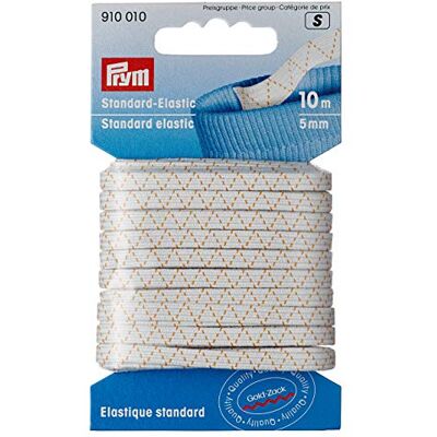 Prym 10 m x 5 mm standaard elastiek, wit Prym 10 m x 5 mm standaard elastiek, wit