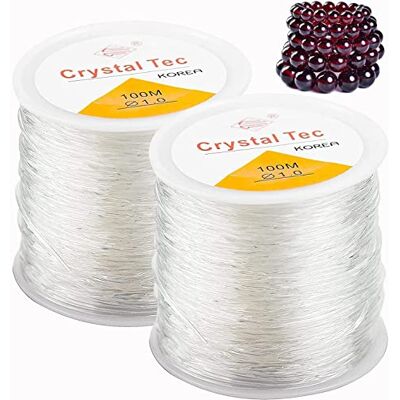 dogmoon Elastisch koord voor armbanden, 1,0 mm, elastische draad, onzichtbaar, voor sieraden, kralen, armbanden, handwerk (2 rollen van 200 meter) dogmoon Elastisch koord voor armbanden, 1,0 mm, elastische draad, onzichtbaar, voor sieraden, kralen, armbanden, handwerk (2 rollen van 200 meter)