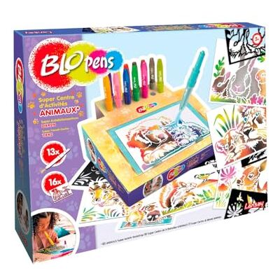 Lansay BLOPENS Super dierenactiviteitencentrum – nieuw – 16 sjablonen met airbrush-effect – box verandert in een muziekstandaard – wasbare doppen – creatief spel voor kinderen vanaf 5 jaar Lansay BLOPENS Super dierenactiviteitencentrum – nieuw – 16 sjablonen met airbrush-effect – box verandert in een muziekstandaard – wasbare doppen – creatief spel voor kinderen vanaf 5 jaar