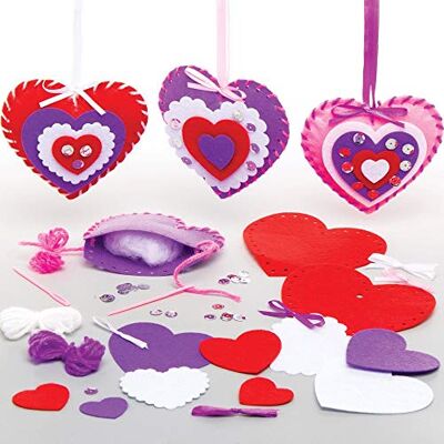 Baker Ross Naai hart decoratie set van 3, Valentijnsdag creatieve vrije tijd (AT355) Baker Ross Naai hart decoratie set van 3, Valentijnsdag creatieve vrije tijd (AT355)