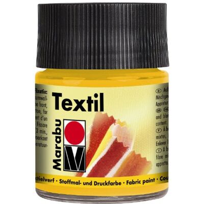 Marabu 17160005021 Textiel verf middelgeel 50 ml, stofdruk inkt op waterbasis, voor lichte stoffen, wasbaar tot 60 °C, zachte grip, eenvoudige bevestiging door strijken of oven Marabu 17160005021 Textiel verf middelgeel 50 ml, stofdruk inkt op waterbasis, voor lichte stoffen, wasbaar tot 60 °C, zachte grip, eenvoudige bevestiging door strijken of oven