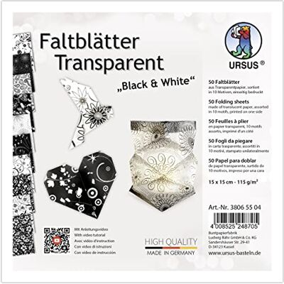 Ursus 38065504 vouwbladen transparant zwart & wit 115 g/m² kleurrijk Ursus 38065504 vouwbladen transparant zwart & wit 115 g/m² kleurrijk