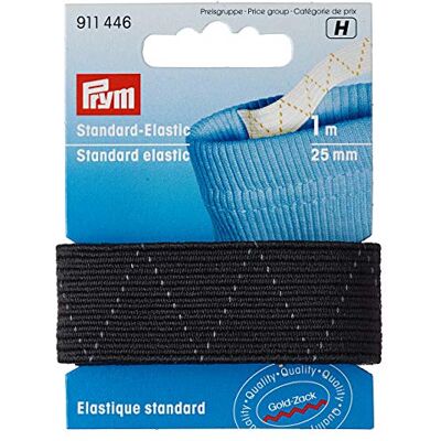 Prym 911446 Standaard elastiek, 25 mm, zwart, 1 m Prym 911446 Standaard elastiek, 25 mm, zwart, 1 m