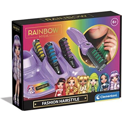 Clementoni 18709 Rainbow High Fashion Hairstyle plaat met kleur voor haardecoratie, krijt kam voor meisjes, creatief spel voor meisjes, 6 jaar Clementoni 18709 Rainbow High Fashion Hairstyle plaat met kleur voor haardecoratie, krijt kam voor meisjes, creatief spel voor meisjes, 6 jaar