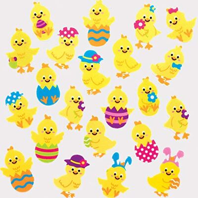 Baker Ross Paaskuikens, vilt, stickers, 100-delige set Baker Ross Paaskuikens, vilt, stickers, 100-delige set