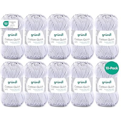 Gründl Cotton Quick Uni, voordeelverpakking 10 bollen à 50 g (duurzame wol, onderhoudsvriendelijk wasbaar garen van 100% katoen, 50 g / 125 m, naalddikte: 3-4, 10 x 50 g), lichtgrijs Gründl Cotton Quick Uni, voordeelverpakking 10 bollen à 50 g (duurzame wol, onderhoudsvriendelijk wasbaar garen van 100% katoen, 50 g / 125 m, naalddikte: 3-4, 10 x 50 g), lichtgrijs