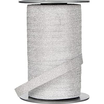 Morex PRÄSENT POLY Glitter Zilver Krullint, 100 meter lang, 10 mm breed, decoratief lint, voor knutselen en verpakken van geschenken, voor feestelijke gelegenheden Morex PRÄSENT POLY Glitter Zilver Krullint, 100 meter lang, 10 mm breed, decoratief lint, voor knutselen en verpakken van geschenken, voor feestelijke gelegenheden