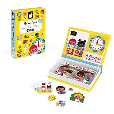 Janod Magneti'Book Ik leer de tijd – magnetisch educatief spel 75 delen – leren fijne motoriek en fantasie – vanaf 3 jaar, J02724 Janod Magneti'Book Ik leer de tijd – magnetisch educatief spel 75 delen – leren fijne motoriek en fantasie – vanaf 3 jaar, J02724