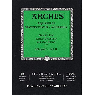 Arches Blok Enc 23 x 31 12 H aquarel 100% fijn 300 g wit Nat Arches Blok Enc 23 x 31 12 H aquarel 100% fijn 300 g wit Nat