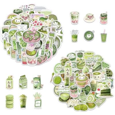ATBUSS 110 stuks Matcha stickers voor meisjes, schattige gepersonaliseerde decoratieve stickers, doe-het-zelf stickers om een account met de hand aan te maken, geschikt voor skateboard-aankleden ATBUSS 110 stuks Matcha stickers voor meisjes, schattige gepersonaliseerde decoratieve stickers, doe-het-zelf stickers om een account met de hand aan te maken, geschikt voor skateboard-aankleden