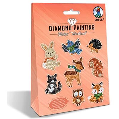 Ursus 43500011 Diamond Painting Sticker Woodland voor het maken van stickers met fonkelende diamanten, 2 vellen stickers ca. 15 x 10 cm, incl. accessoires Ursus 43500011 Diamond Painting Sticker Woodland voor het maken van stickers met fonkelende diamanten, 2 vellen stickers ca. 15 x 10 cm, incl. accessoires