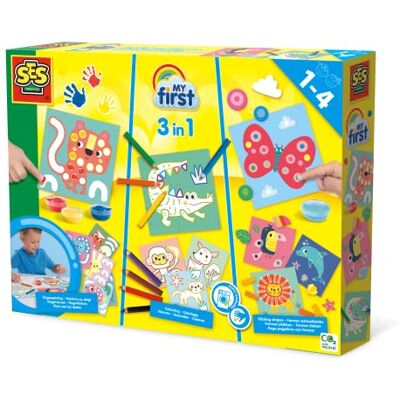Creative My First-3-in-1 vingerverf, kleuren en zelfklevende vormen, 14489 Creative My First-3-in-1 vingerverf, kleuren en zelfklevende vormen, 14489