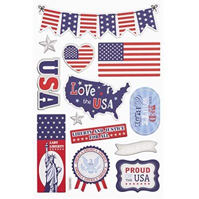 Hobbyfun Sticker USA vel 13 x 18 cm Hobbyfun Sticker USA vel 13 x 18 cm