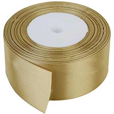 Trimming Shop Compleet lint, goudkleurig, 40 mm x 25 m, dubbelzijdig satijn, heldere kleur, 100% polyester, voor geschenkverpakking, decoratie, knutselen, machinewasbaar Trimming Shop Compleet lint, goudkleurig, 40 mm x 25 m, dubbelzijdig satijn, heldere kleur, 100% polyester, voor geschenkverpakking, decoratie, knutselen, machinewasbaar