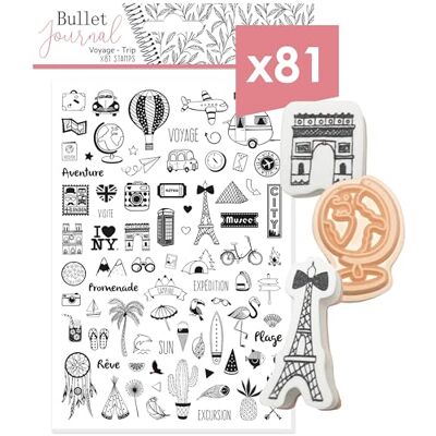 Aladine Stampo Planner reisdagboek – stempelplank Bullet Journal – scrapbooking en doe-het-zelf – personaliseer je agenda's en notitieboeken – set met 81 stempels met reismotief, zwart Aladine Stampo Planner reisdagboek – stempelplank Bullet Journal – scrapbooking en doe-het-zelf – personaliseer je agenda's en notitieboeken – set met 81 stempels met reismotief, zwart