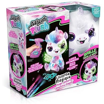 Canal Toys Airbrush Plush Kleur je lichtgevende eenhoorn in het donker Set voor automatische airbrush schilderen, wasbare viltstiften, stickers en zelfklevende sjablonen OFG273 Estándar Canal Toys Airbrush Plush Kleur je lichtgevende eenhoorn in het donker Set voor automatische airbrush schilderen, wasbare viltstiften, stickers en zelfklevende sjablonen OFG273 Estándar
